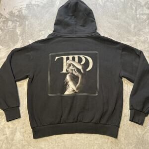 Taylor Swift The Tortured Poets Department Black Hoodie Sweatshirt Large